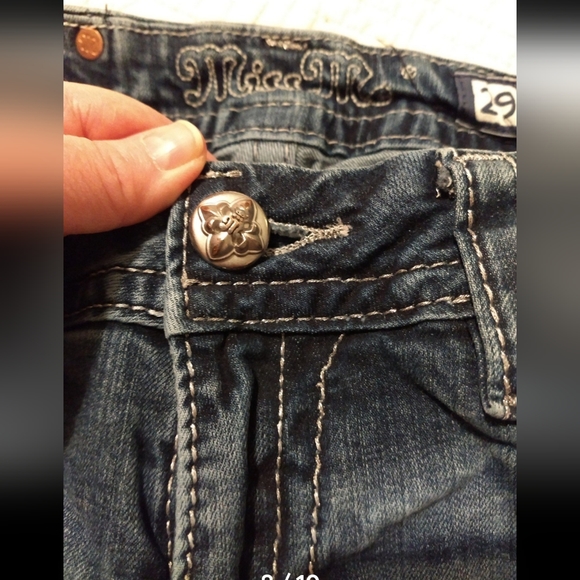 Miss Me 29 Mid-Rise Easy Boot Jeans Embellished & Embroidered with Silver Thread - Picture 4 of 10